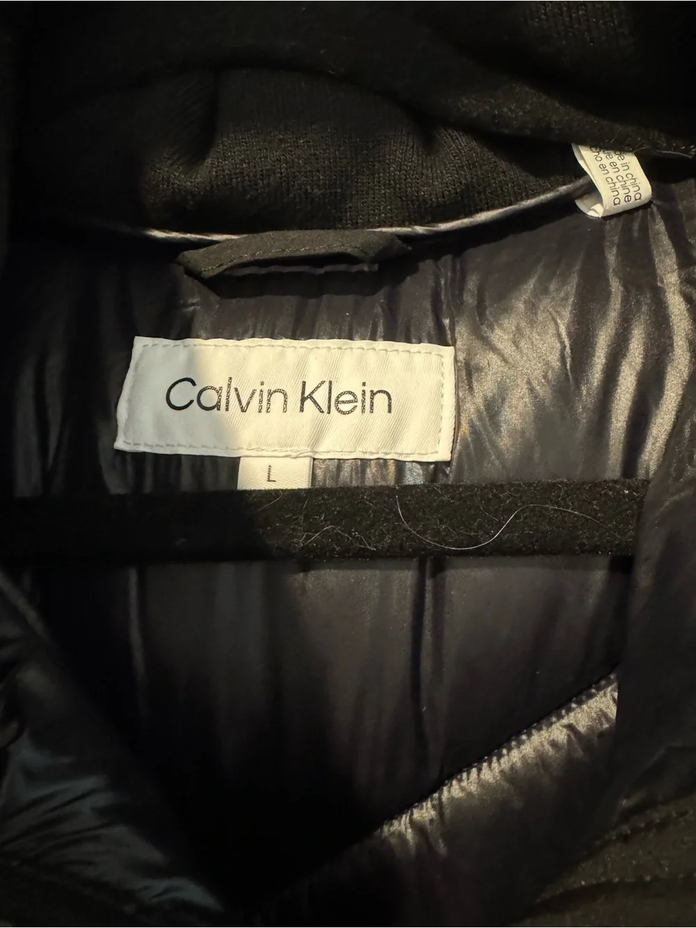 Calvin Klein Black Quilted Long Puffer Coat with Hood - Picture 2 of 7